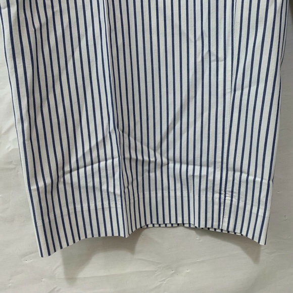 Talbots Women NWT Tie Waist Wide Leg Crop Pants in Blue Stripe Size 10 - Picture 2 of 8